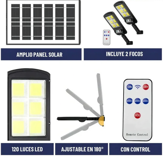 REFLECTOR SOLAR LED PARA EXTERIORES | SET DE 2 - LUZ CALIDA