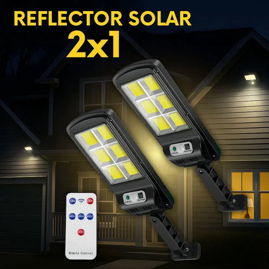 REFLECTOR SOLAR LED PARA EXTERIORES | SET DE 2 - LUZ CALIDA